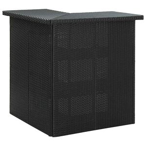 vidaXL Masă de bar colțar, negru, 100 x 50 x 105 cm, poliratan