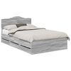 vidaXL Cadru de pat cu sertar Gri Sonoma 120 x 200 cm Lemn Ingineresc