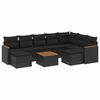 vidaXL Set canapele de grădină cu perne, 10 piese, negru, poliratan