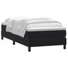 vidaXL Pat box spring cu saltea, negru, 90x220 cm, catifea