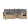 vidaXL Set canapele de grădină, 4 piese, cu perne, bej, poliratan