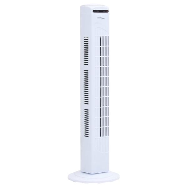 vidaXL Ventilator turn cu telecomandă și temporizator alb &Phi;24x80 cm