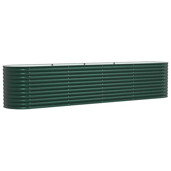 vidaXL Pat ridicat Verde 400 x 80 x 81 cm Oțel