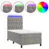 vidaXL Pat continental cu saltea & LED, gri deschis, 80x200 cm catifea