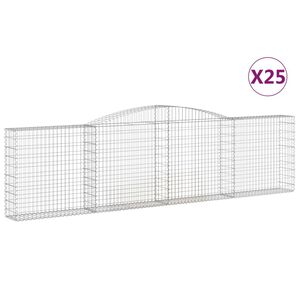 vidaXL Coșuri gabion arcuite 25 buc, 400x30x100/120 cm fier galvanizat