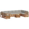 vidaXL Set canapea sectională cu pernă 11 pcs Gri natural și deschis