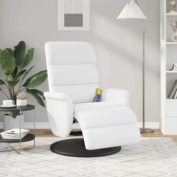 vidaXL Fotoliu recliner Alb PU