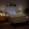 vidaXL Pat box spring cu saltea, crem, 140x200 cm, textil