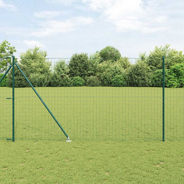 vidaXL Gard cu St&acirc;lp Verde 1,6 x 10 m Oțel și PVC
