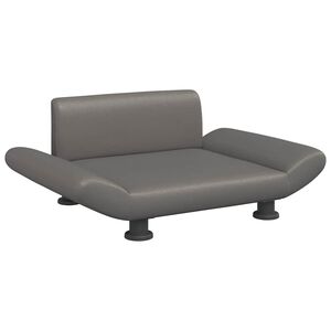 vidaXL Pat de c&acirc;ini, gri, 70x45x28 cm, piele ecologică