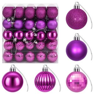 vidaXL Set de globuri de Crăciun 100 buc. Violet 4 cm Polistiren