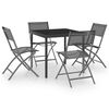 vidaXL Set mobilier de exterior, 5 piese, oțel