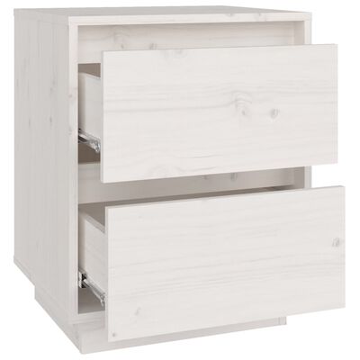 vidaXL Noptiere, 2 buc., alb, 40x35x50 cm, lemn masiv de pin