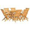 vidaXL Set mobilier de grădină, 7 piese, lemn masiv de tec