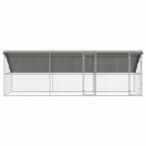 vidaXL Cușcă pentru c&acirc;ini 3 pcs Argintiu 6 x 2 x 2 m Oțel galvanizat