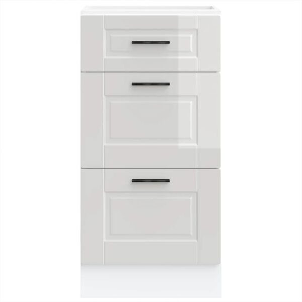 vidaXL Dulap de bucătărie &bdquo;Porto&rdquo;, alb lucios, lemn stratificat