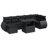 vidaXL Set mobilier de grădină cu perne, 8 piese, negru, poliratan