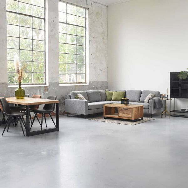 LABEL51 Taburet/măsuța laterală, lemn/negru, 32x32x48-65 cm