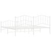 vidaXL Cadru pat metalic cu tăblie de cap/picioare&nbsp;, alb, 200x200 cm
