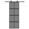 vidaXL Ușă glisantă cu set feronerie neagră 76x205cm sticlă securizată