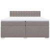 vidaXL Pat box spring cu saltea, gri taupe, 200x200 cm, textil