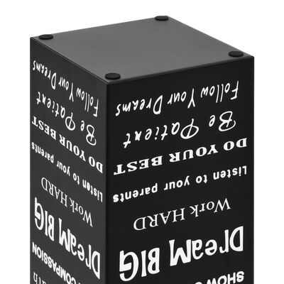 vidaXL Suport de umbrele, cu text, oțel, negru