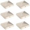 vidaXL Capace st&acirc;lpi de gard piramidă 6 buc. oțel inoxidabil 101x101mm