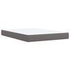 vidaXL Pat box spring cu saltea, gri, 160x200 cm, piele ecologică