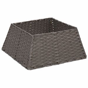 vidaXL Guler pentru Pomul de Crăciun Pătrat Gri 50 x 50 x 25 cm