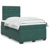 vidaXL Pat box spring cu saltea, verde &icirc;nchis, 120x200 cm, catifea