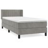 vidaXL Pat box spring cu saltea, gri deschis, 90x190 cm, catifea