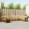 vidaXL Seturi de canapele 10 pcs Natural și Bej Lemn Solid de Acacia
