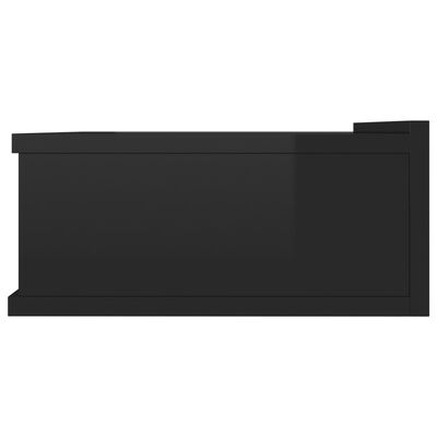 vidaXL Noptieră suspendată, negru extralucios, 40x30x15 cm, PAL