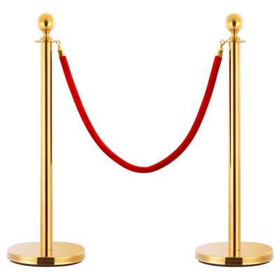 vidaXL Cordon de delimitare pentru stâlpi, roșu și auriu, catifea