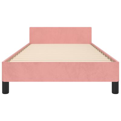 vidaXL Cadru de pat cu tăblie, roz, 80x200 cm, catifea