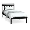 vidaXL Cadru de pat Single, negru, 90x190 cm, lemn masiv