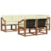 vidaXL Set de canapele de exterior cu pernă 7 pcs Natural și Crem