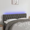 vidaXL Tăblie de pat cu LED, gri &icirc;nchis, 160x7x78/88 cm, catifea