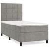 vidaXL Pat box spring cu saltea, gri deschis, 90x190 cm, catifea
