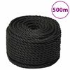 vidaXL Fr&acirc;nghie de lucru, negru, 10 mm, 500 m, polipropilenă