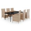 vidaXL Set de mobilier pentru grădină cu perne, 7 piese, bej