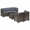vidaXL Sofa de grădină cu 5 locuri cu perne aspect rattan PP