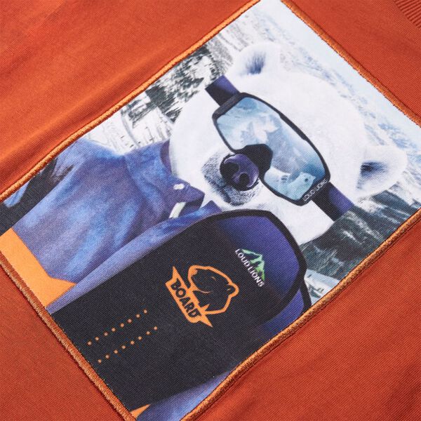 Tricou pentru copii cu m&acirc;neci lungi, ruginiu deschis, 128