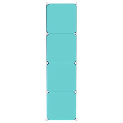 vidaXL Dulap de depozitare cub pentru copii, 12 cuburi, verde, PP