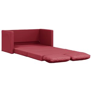 vidaXL Canapea extensibilă 2 &icirc;n 1, roșu vin, 112x174x55 cm piele eco