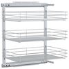 vidaXL Coș s&acirc;rmă bucătărie retractabil 3 niveluri argintiu 47x35x56 cm