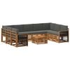 vidaXL Set de canapele de exterior 10 buc. Natural și Antracit