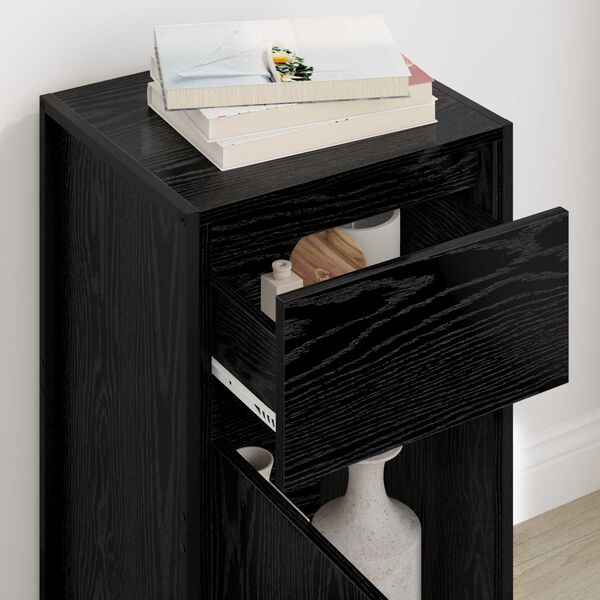 vidaXL Bufet cu sertar Stejar Negru 81 x 36 x 150.5 cm Lemn compozit