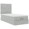 vidaXL Cadru de pat otoman cu saltea Gri deschis 80x200cm catifea
