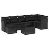 vidaXL Set mobilier de grădină cu perne, 8 piese, negru, poliratan